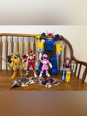 Huge Power Rangers Bundle - 18" Beast-X Ultrazord & MMPR Action Figures